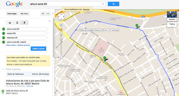 cómo calcular distancia con google maps